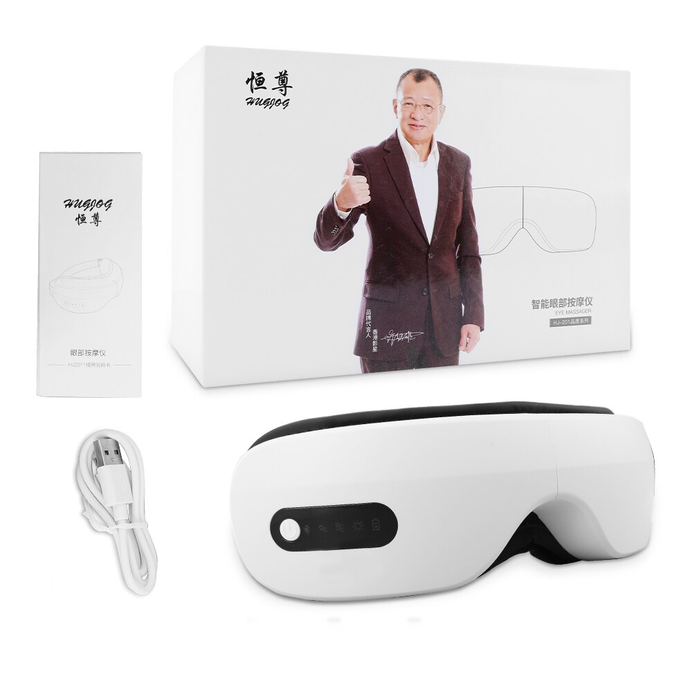 Elektrische Trillingen Bluetooth Eye Massager Eye Care Apparaat Rimpel Vermoeidheid Verlichten Trillingen Massage Compressanti Donkere Cirkel: WITH BOX White