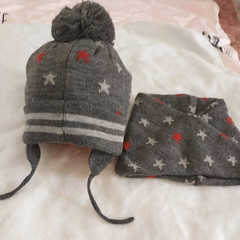 2PC/SETS boy hat baby boy autumn and winter hat scarf set children hat soft warm knitted hat 0-2y baby hats: 12-24months