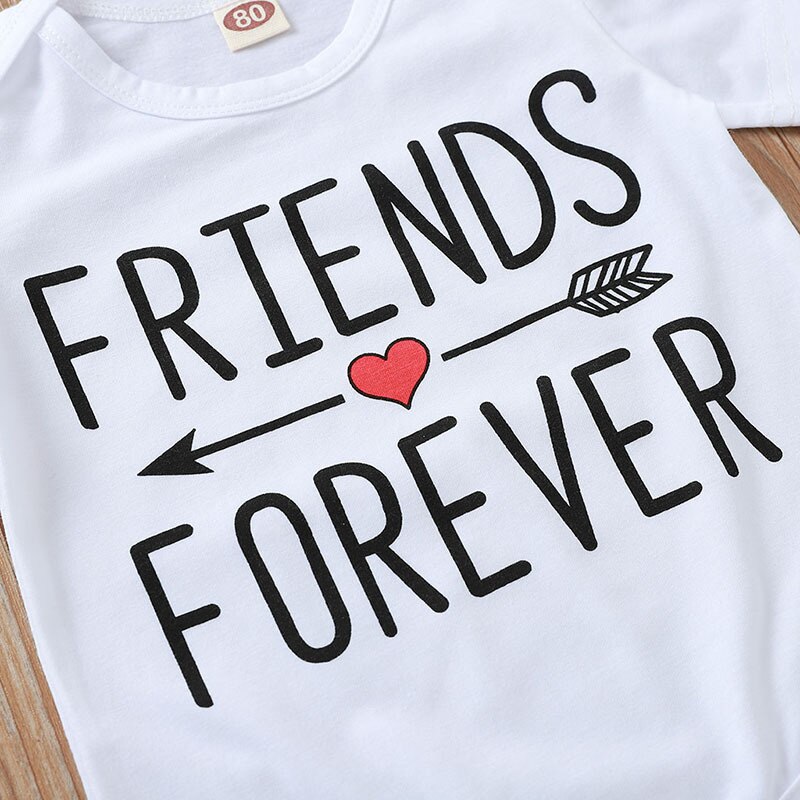 Twins Born Together, Friends Forever Baby Romper Vest main image 0