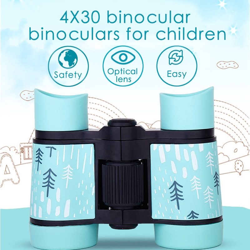 4x30 Binocolo Colorato Telescopio Fisso Zoom Anti-skid Regolabile In Gomma Giocattolo Per Bambini All'aperto Bird Watching Telescopio di Viaggio regali