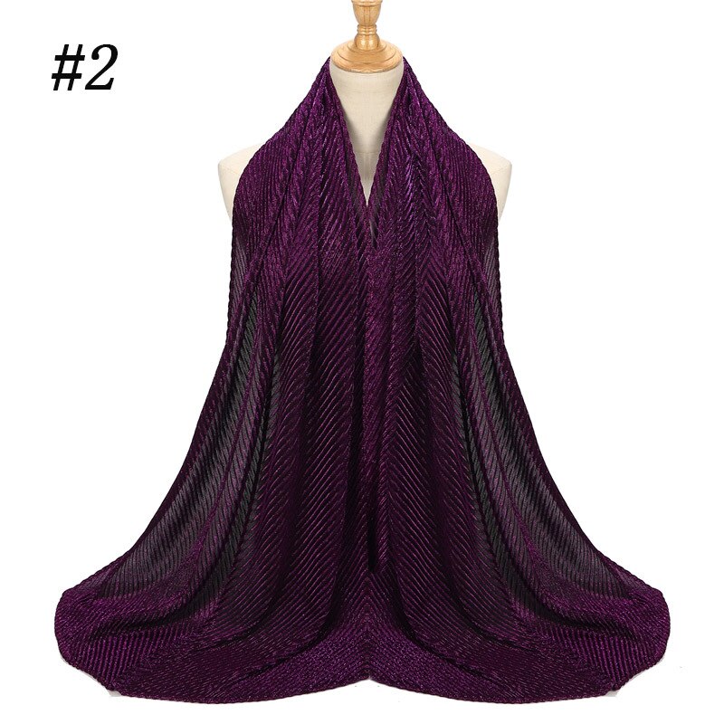 Luksusmerke glitter muslimsk islamsk sjal instant hodeskjerf vanlig omslag foulard dubai hijab femme musulman skjerf turban for kvinner: 2