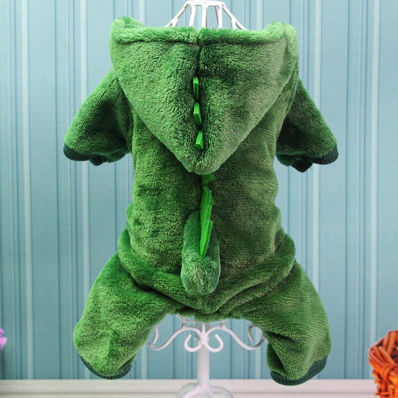 Funny Pet Cat Clothes Dinosaur Costumes Winter Warm Plush Cat Coat Small Cat Kitten Hoodie Puppy Dog Clothes