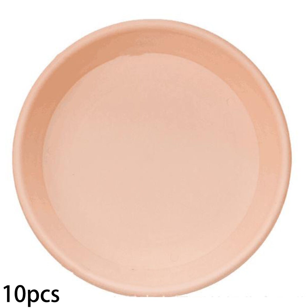 10Pcs Hydroponic Round Plant Pot Saucer Dish Water Drip Tray Drain Flower Base: Rose Pink