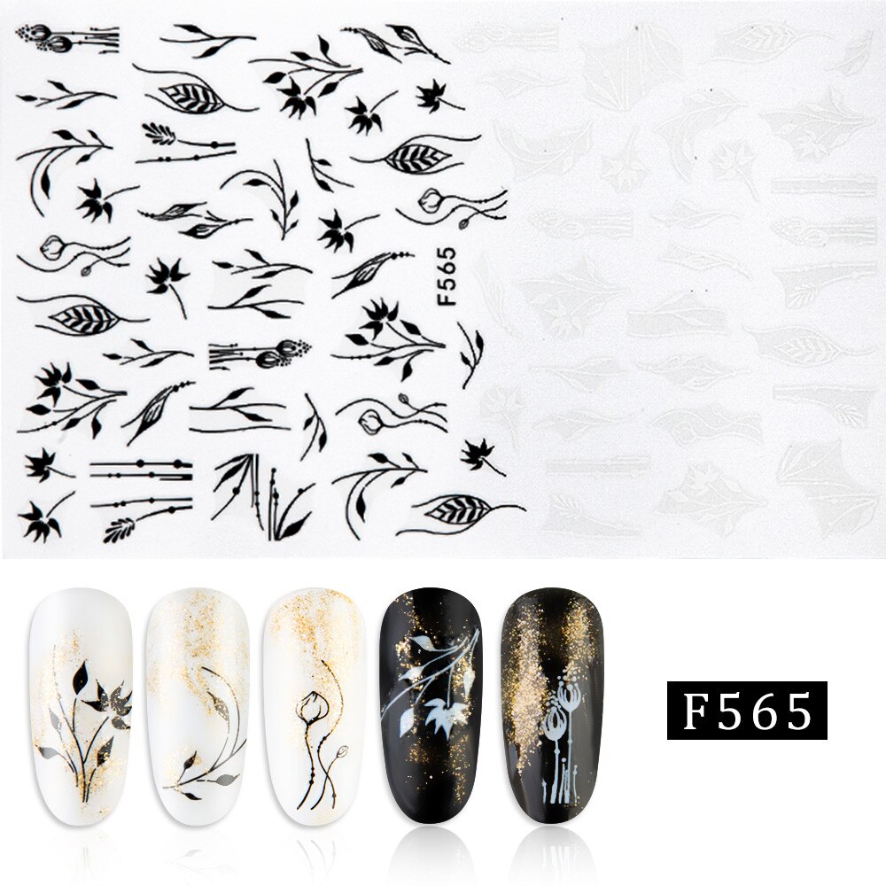 1pcs 3D Bloeiende Bloem Nail Stickers Zelfklevende Nail Art Stickers Bloem Leaf Nail Sticker en Sticker Nail Art Tips DIY Decoratie