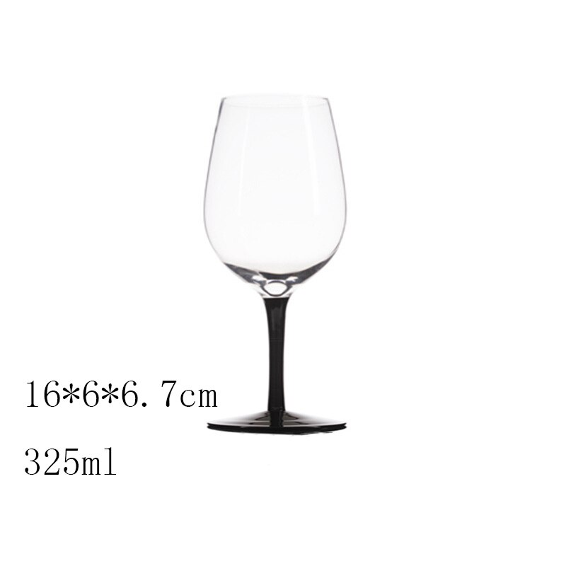 Copa de vino tinto de cristal de tallo negro, copa de vino de Brandy corta duradera, copa de vino europea de Burdeos, copa de borgoña para el hogar: 325ml