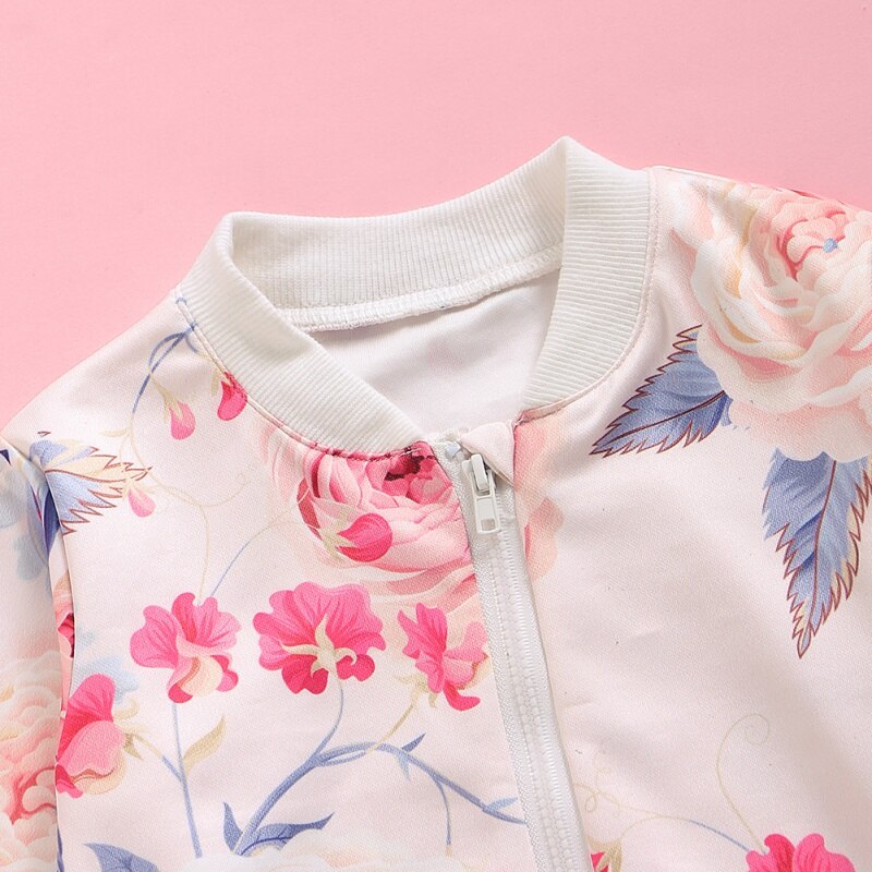 Cappotto per bambina primavera autunno cappotto con cerniera floreale principessa abbigliamento per bambini camicetta a maniche lunghe cappotto di fiori di alta moda