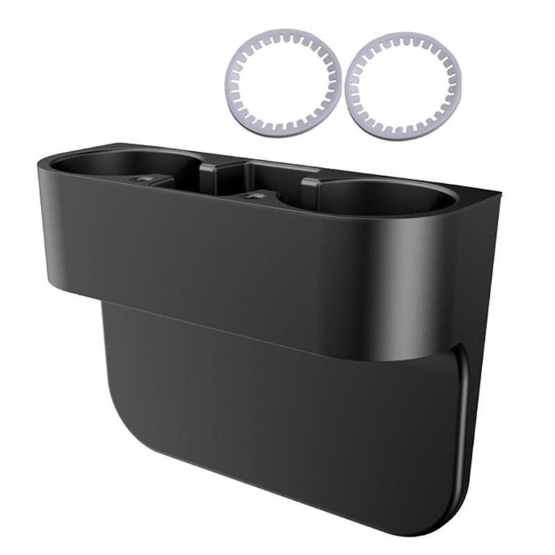 Car Truck Drink Holder Cup Gap Storage Box Stand Mount Side Insert Holder Coffee Bottle Food Rack Tray: Black with Ring