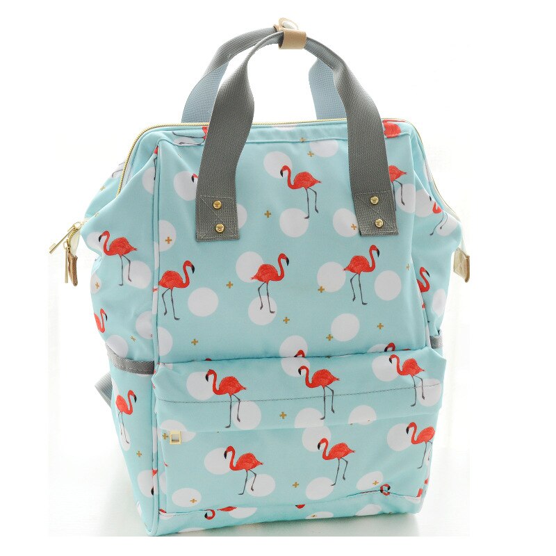 Coloré bébé couches sacs voyage sac de maternité sac à dos Nappy sac grande capacité sac à dos maman multifonction: Red Flamingo