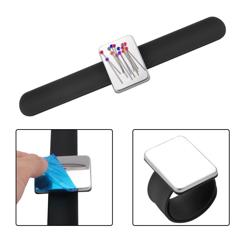 Håndledsrem i silikone armbånd pin pudeholder armbånd quiltning synåle magnetisk sy pinhynde magnetisk pin holder