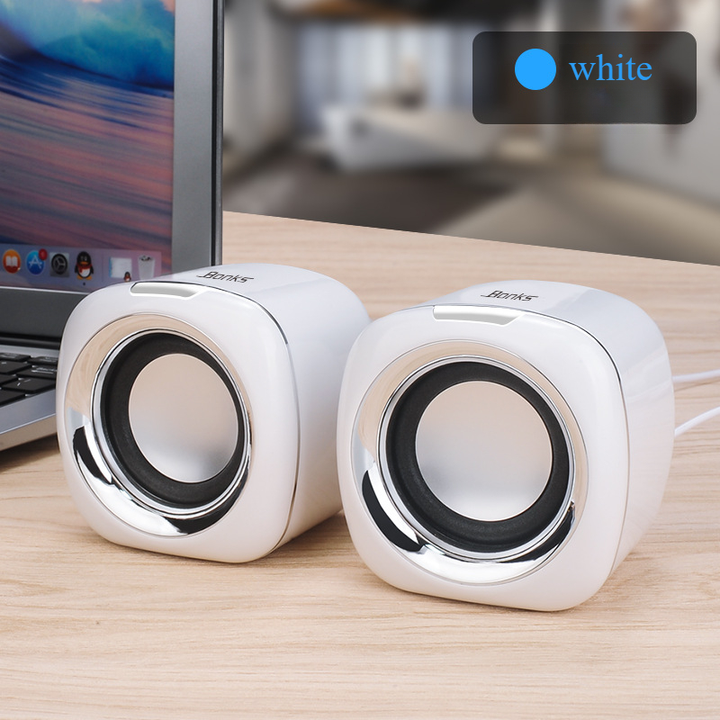 Bärbar dator liten stereo dator stationär högtalare mini mobiltelefon subwoofer usb multimedia mobiltelefon bärbar hem: Svart