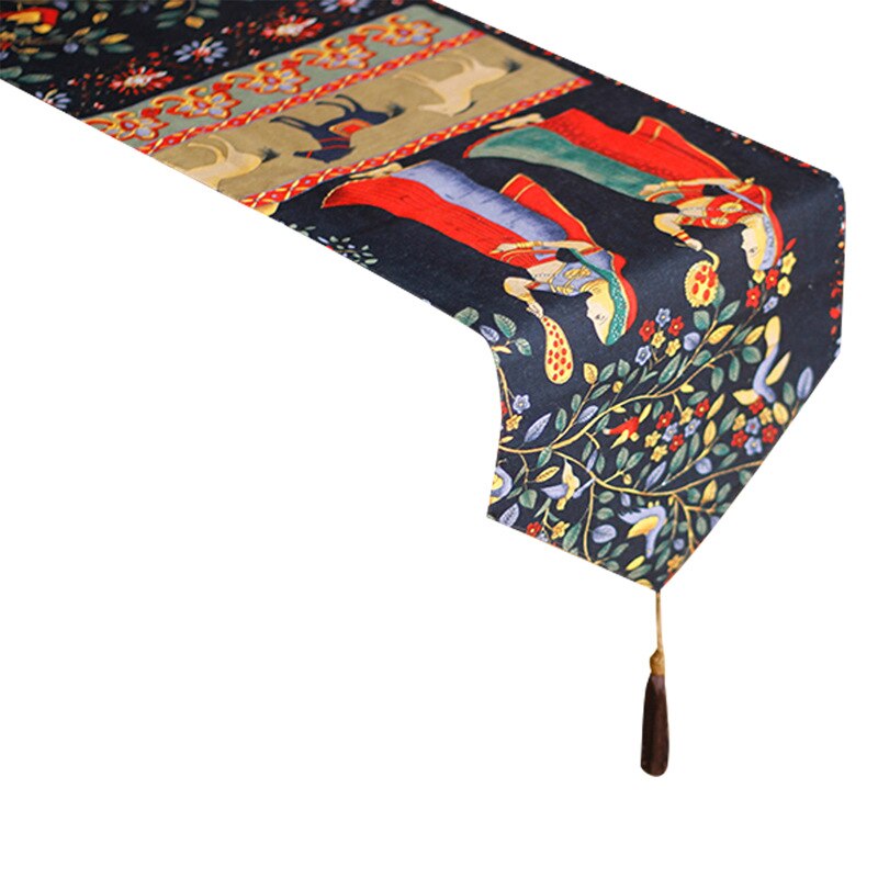 Thai style table runner southeast Asian tea mat cotton linen tea mat home dining runner bed runner cabinet cover