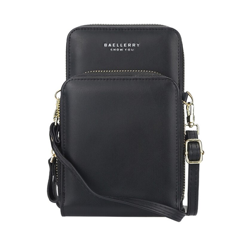 Doble cremallera damas monedero bandolera cartera billetera para teléfono para mujer mini cartera bandolera