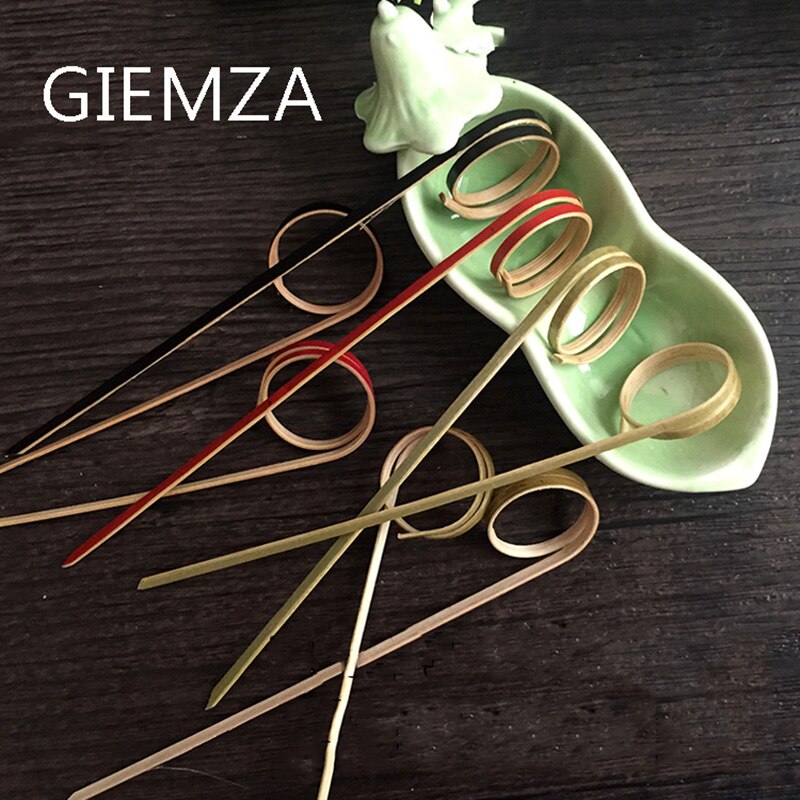 Giemza 100pc cocktail dekoration vin nål naturlig bambus stick connect frugtskilt flaske dekorationsværktøj mix cudgel bar kaffe