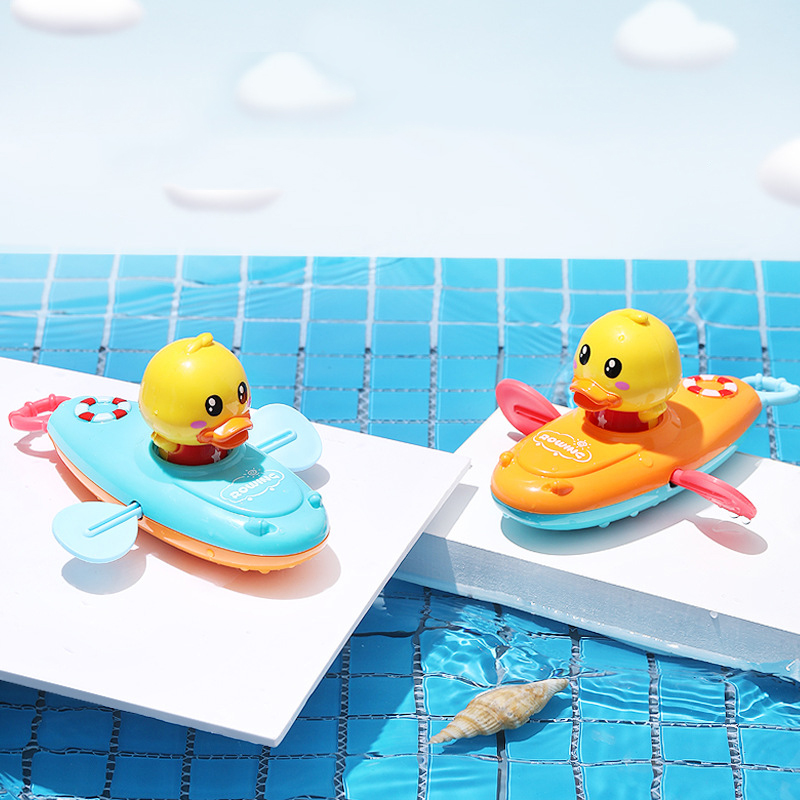 Children's bath toy chain rowboat toy swimming swimming cartoon duck baby early education bath beach