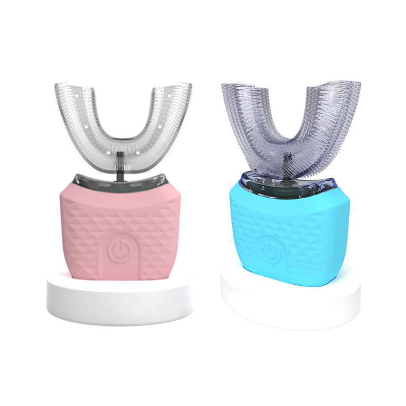 Spazzolino elettrico portatile a forma di U per l'igiene orale di vendita caldo spazzolino elettrico automatico a forma di U da 360 gradi