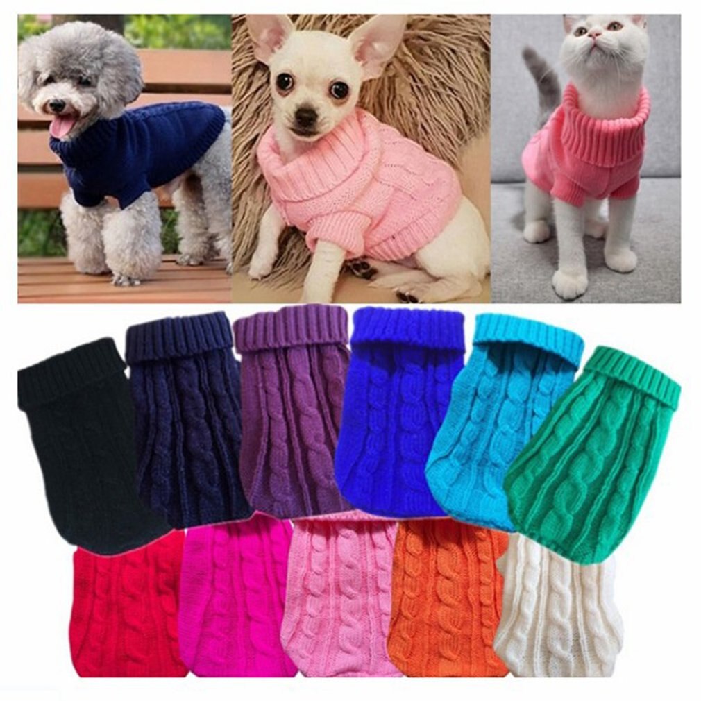 Pet Dog Knitted Sweaters Winter Pet Warming Clothes Small Dogs Warm Sweater Coat Cats Clothes Supplies Soft Dog Sweaters