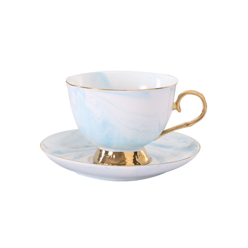 Lyxig enkelhet keramiska kaffekoppar set marmor tryckkopp och tefat tekopp engelska eftermiddagste set porslin kaffekoppar