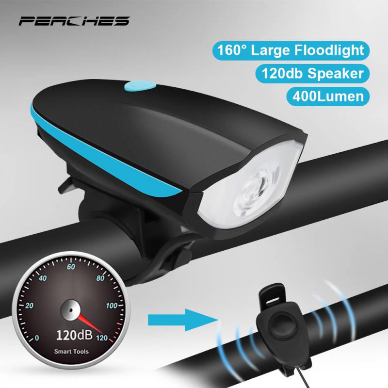 Bicycle Light Front Rechargeable 120db Bike Horn Light MTB Headlight Bicycle Lantern Cycling LED Flashlight Bike Accessories