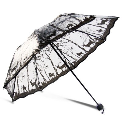 Yesello gennemsigtig paraply regn solrig og regnfuld paraply parasol tykner tredobbelt reklamekvinder: 4