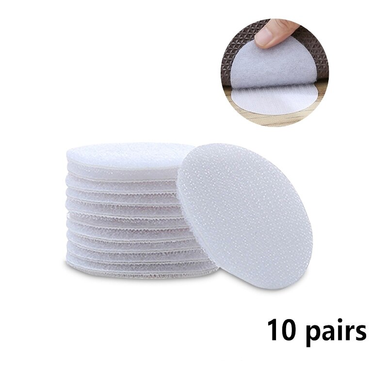 10 paia/set biadesivo antiscivolo foglio di fissaggio adesivo divano tappeto foglio s riutilizzabile autoadesivo antiscivolo adesivo casa prodotti: white-(5cm)