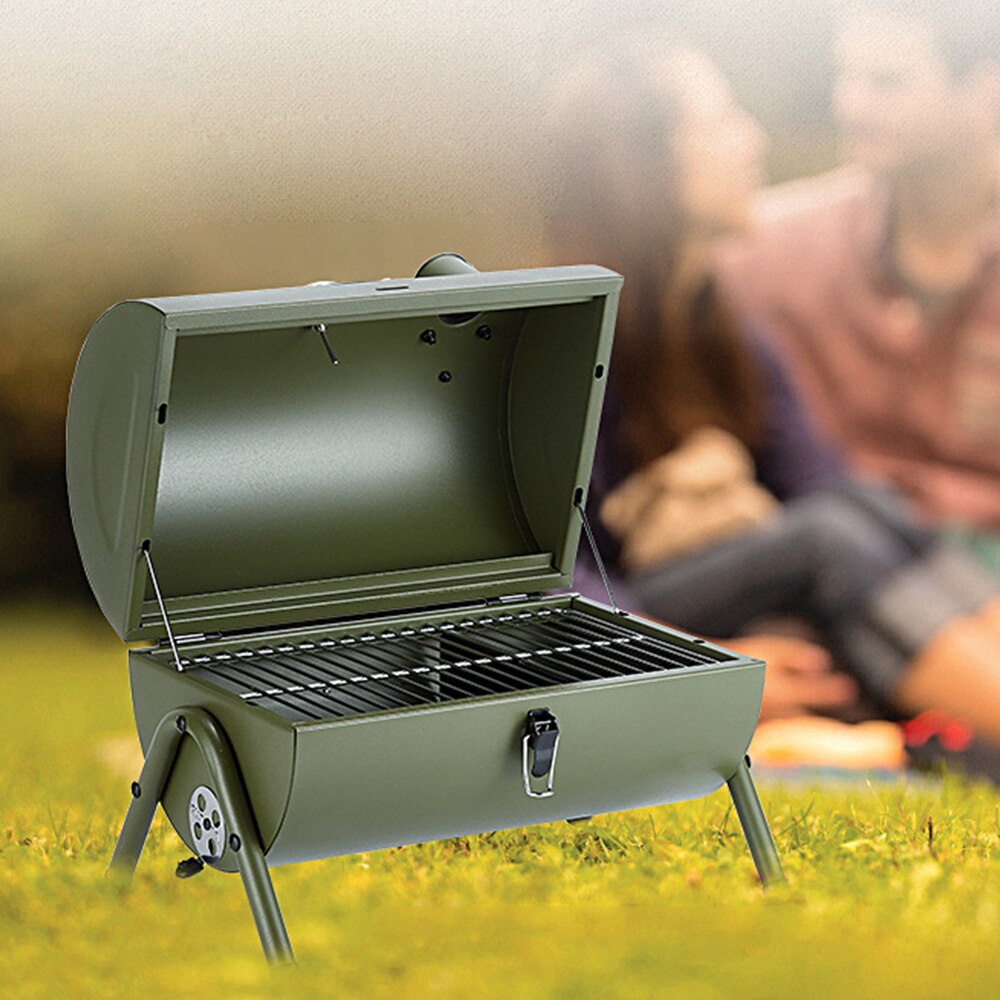 Draagbare Outdoor Barbecue Kachel Volledige Set Houtskool Oven Tool Bbq Verdikte Houtskool Grill Picknick Huishoudelijke Voor 3-5 Mensen