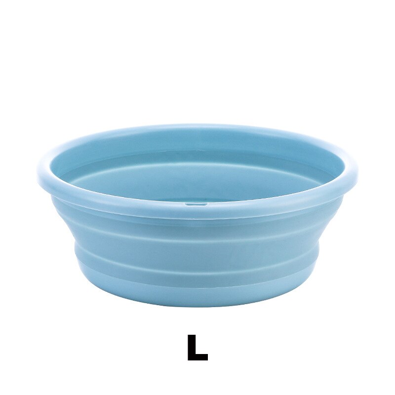 Folding Basin Kitchen Small Items Camping Supplies Housewares Household Cleaning Foldable Laundry Tub Bowl for Washing Durables: Blue-L