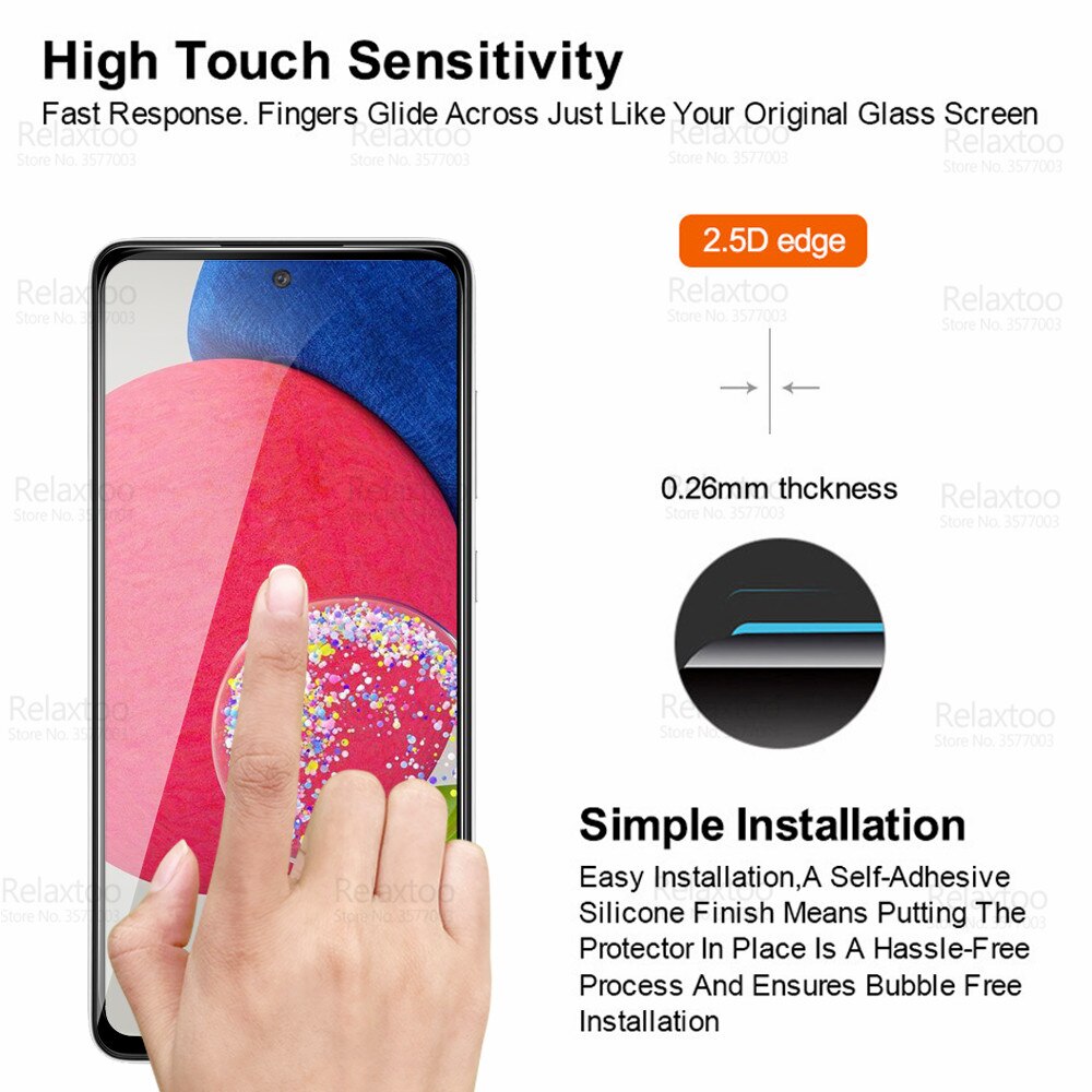 Protecteur d'écran, 2 pièces, Film en verre trempé pour Samsung Galaxy A52s A52 s A528B A526B 5G 9D