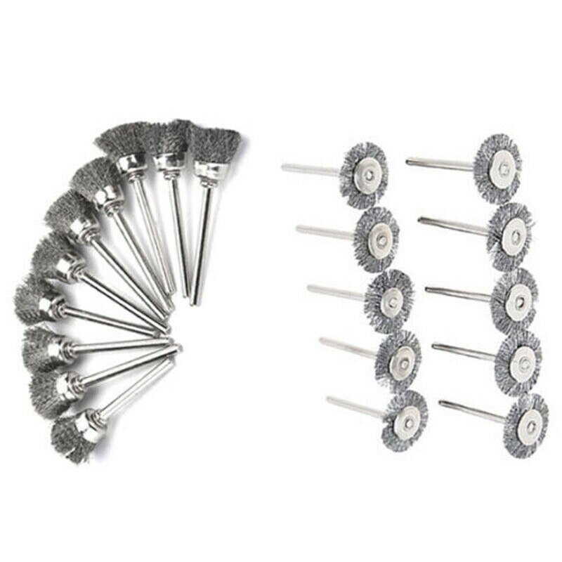 Stainless Steel Wire Brush Set For Dremel Rotary Tool Die Grinder Flat Wheel Cup