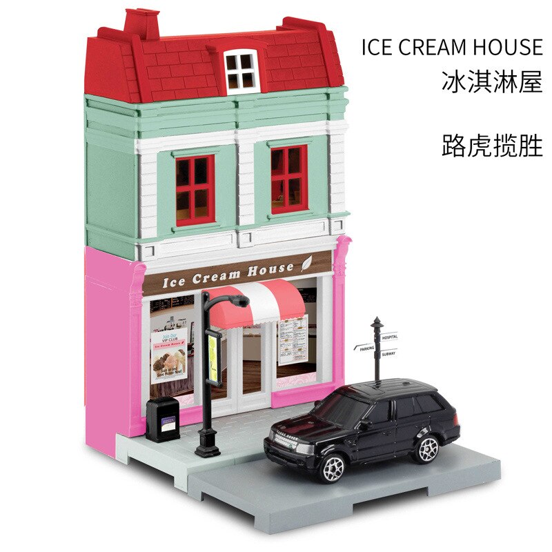 Yufeng City Europe Cabin Handmade DIY Assembled City Scene Architecture House Alloy Car Model Toy: 614015