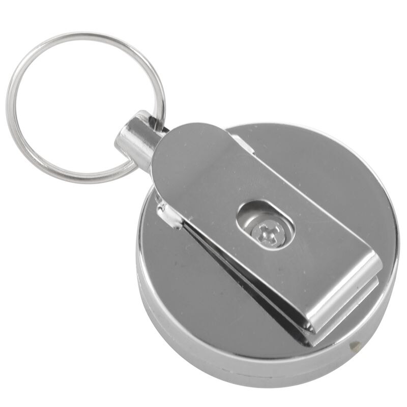 Steel Retractable Key Chain Recoil Key Ring Belt Clip Pull Chain Holder ...