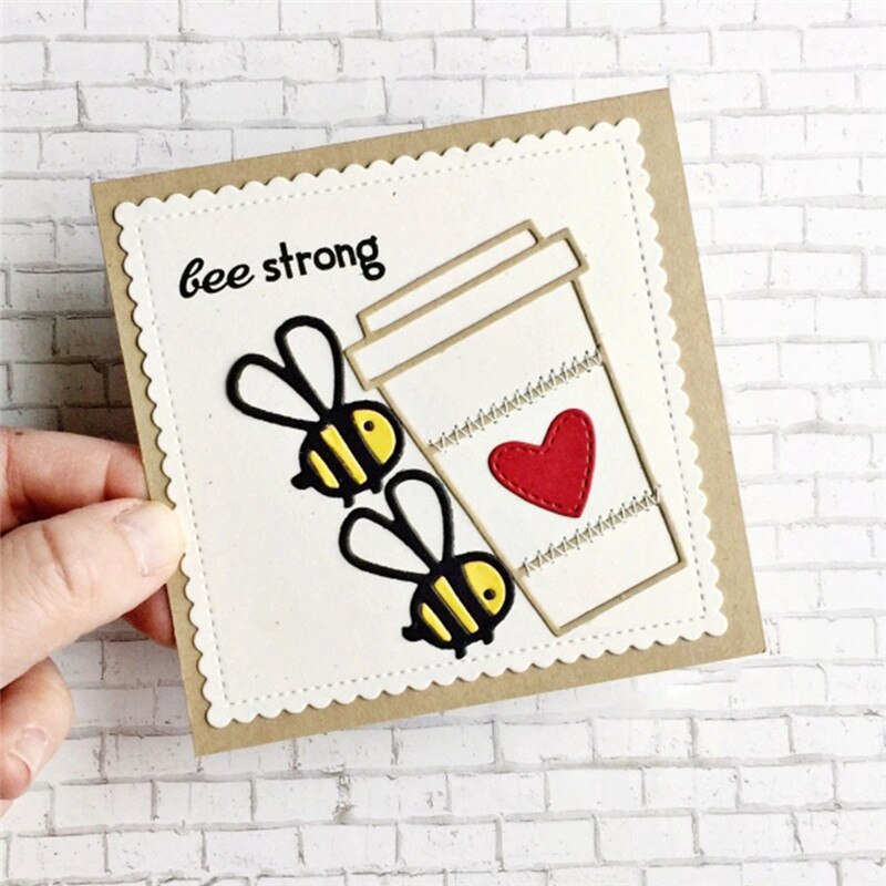 YaMinSanNiO Bee Metal Cutting Dies Heart Dies Scrapbooking Die Cuts for Cards Making DIY Animal Crafts Stencil