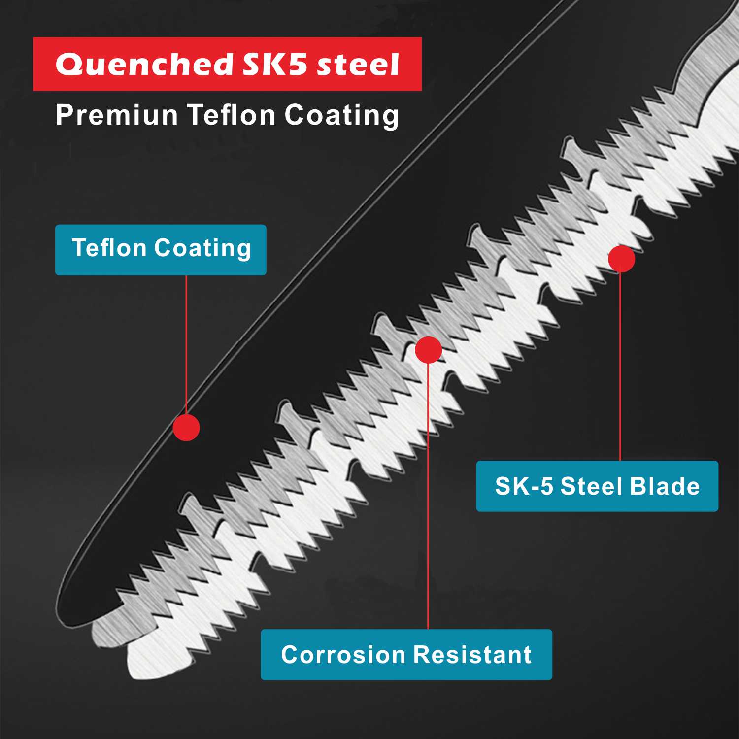 Folding Saw Heavy Duty Extra Long Blade Hand Saw for Wood Camping, Dry Wood Pruning Saw With Hard Teeth SK-5 Steel