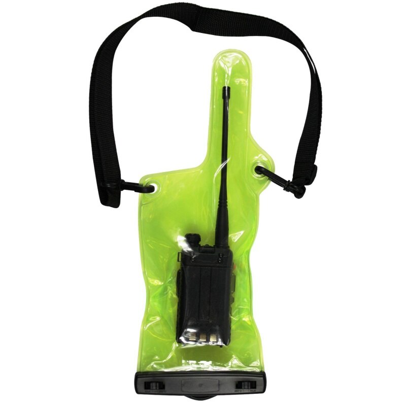 Pvc vandtæt taske taske pose til walkie talkie to-vejs radioer fuld beskytter cover holder med lanyard bærbar udendørs forsyning: Grøn