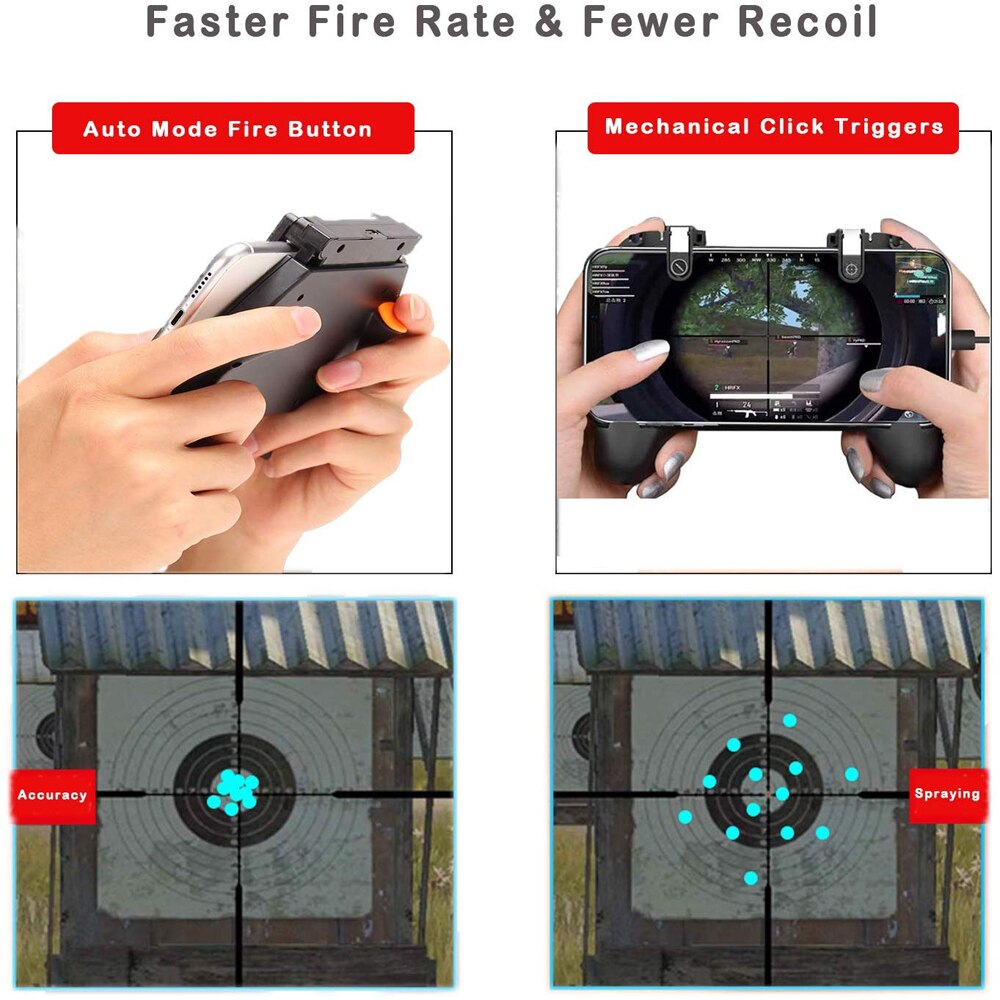 Mobiele Controller Mobiele Game Controller Met Auto Modus Fire Knop Richten En Schieten Triggers Gamepad Voor 4.7-6.5" telefoon