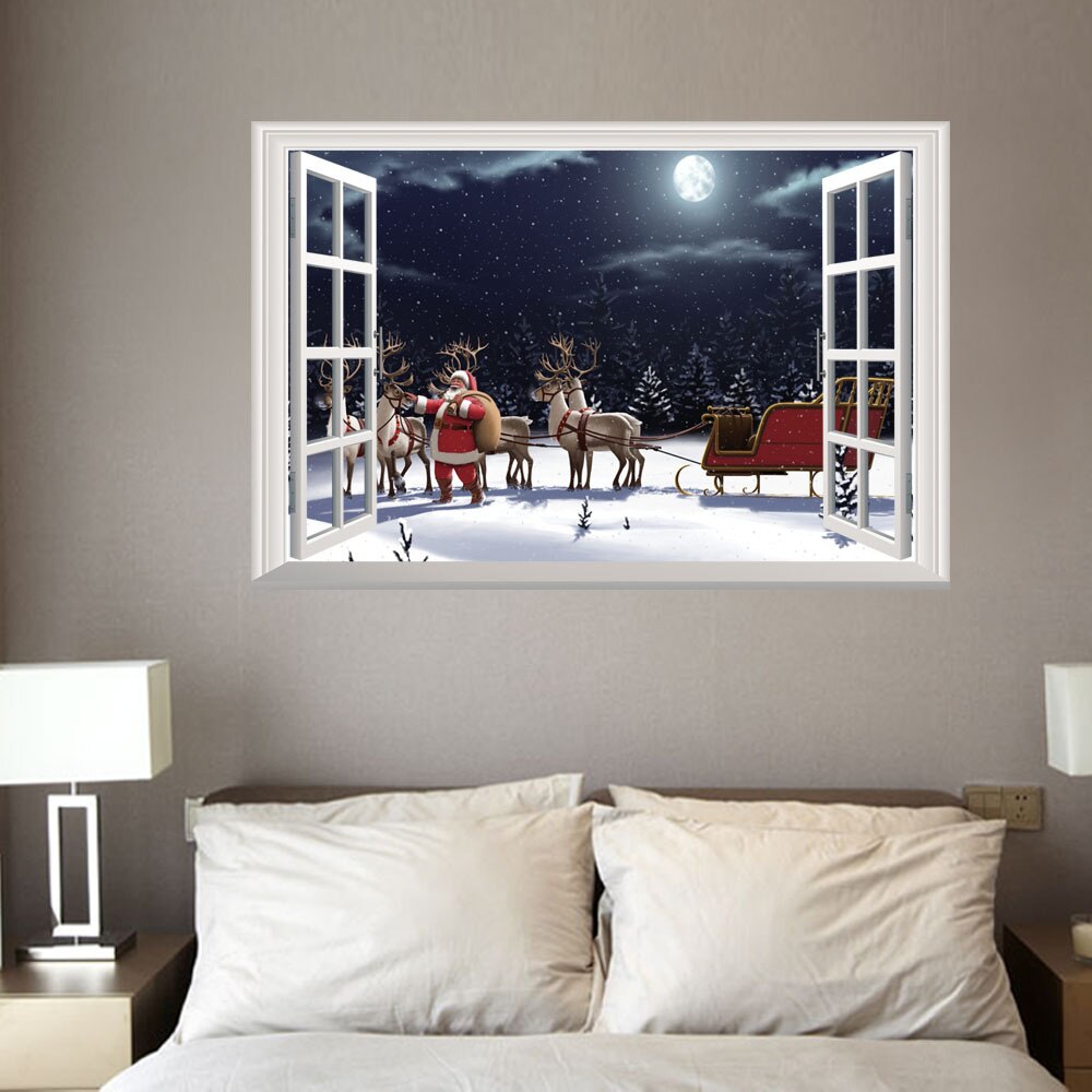 3D Weihnachten Fenster Zauberstab Aufkleber Große Weihnachten Schneemann Fenster Gel Gelee Aufkleber Weihnachten Party Hause Glas Dekor Zauberstab dekor 2Stck