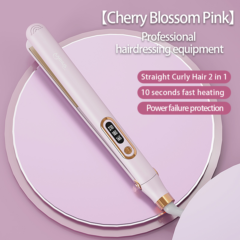 Hair Straightener For Xiaomi Comb Hair Style Tool Fast Heating Hair Iron Curler 2 in 1 Hairdressing Appliance: Pink / AU