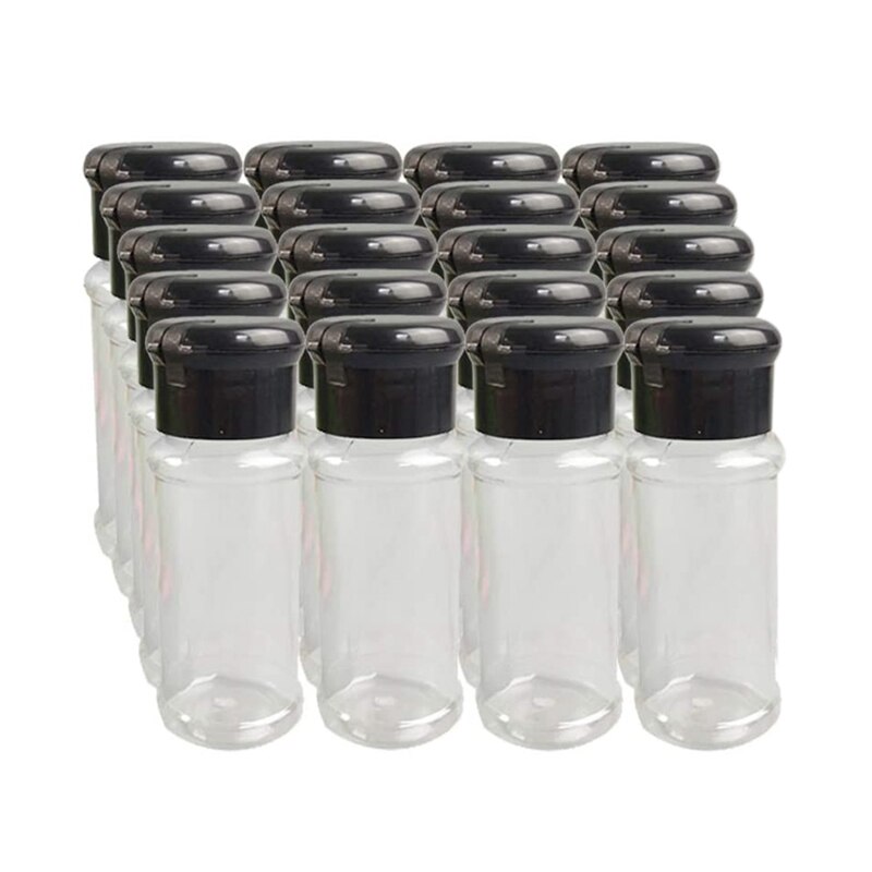 20 Stks/set 100Ml Spice Zout Peper Shakers Zwart Kruiden Jar Kan Peper Fles Barbecue Specerij Keuken Gadget Tool: Default Title