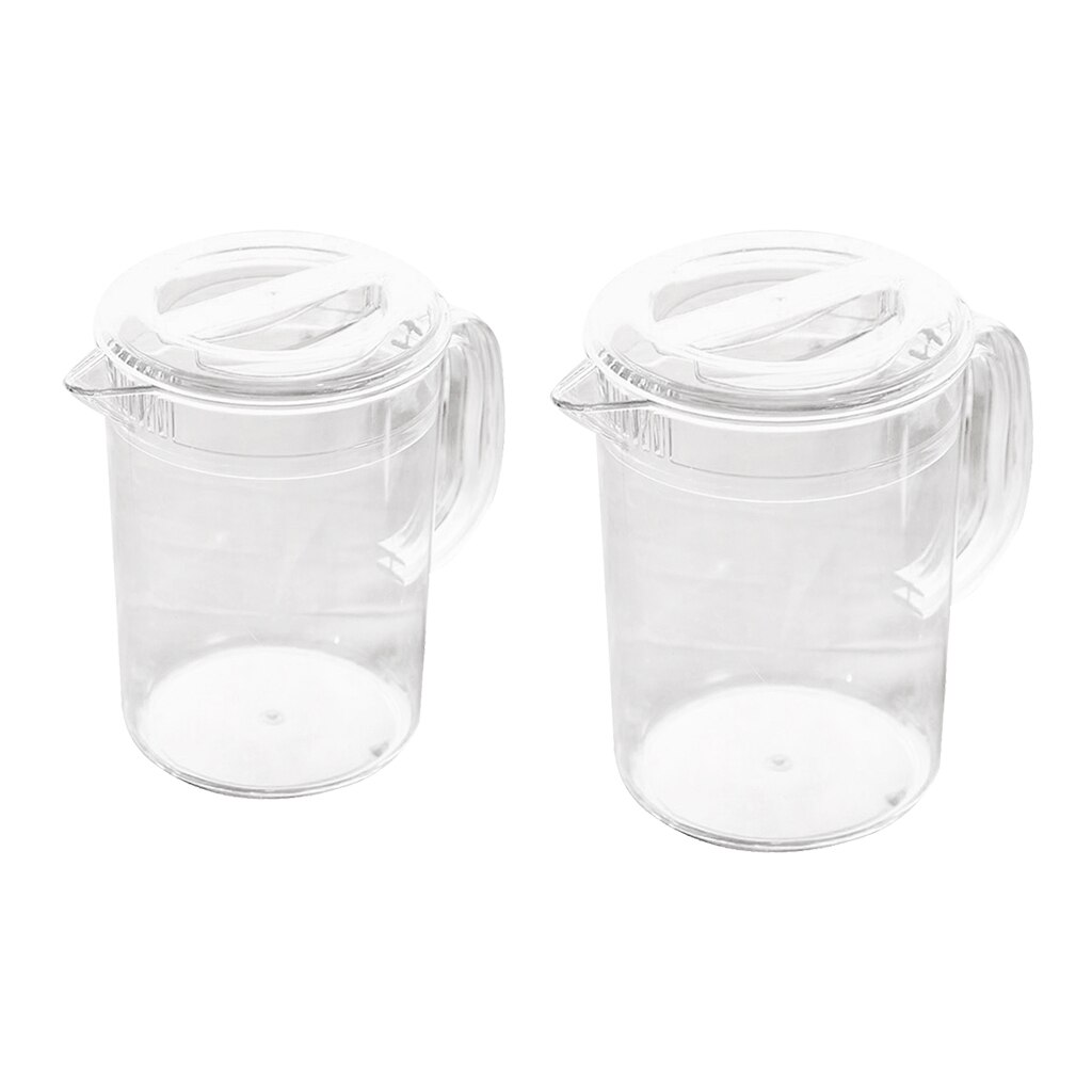 2 Pack Acrylic Pitcher for Water Tea Lemonade Beverage Storage 1.5L 2L