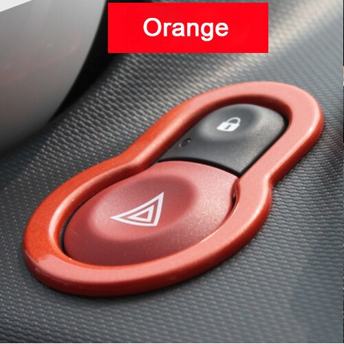 Car Interior Warning Light Lamp Switch Warning Button Trim Cover Sticker For Mercedes Smart Fortwo Forfour 453 Car Accessories: Orange