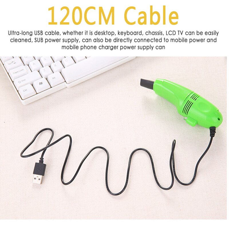 Useful Mini Computer Vacuum USB Keyboard Brush Cleaner Laptop Brush Dust Cleaning Kit Household Cleaning Tool Computer Cleaners