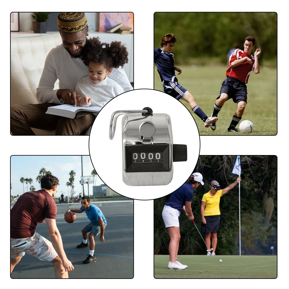 3PCS Mini Counter Hand Held Clicker 4 Digit Plastic Shell Hand Finger Display Mechanical Number Lap Tracker Soccer Golf Clickers