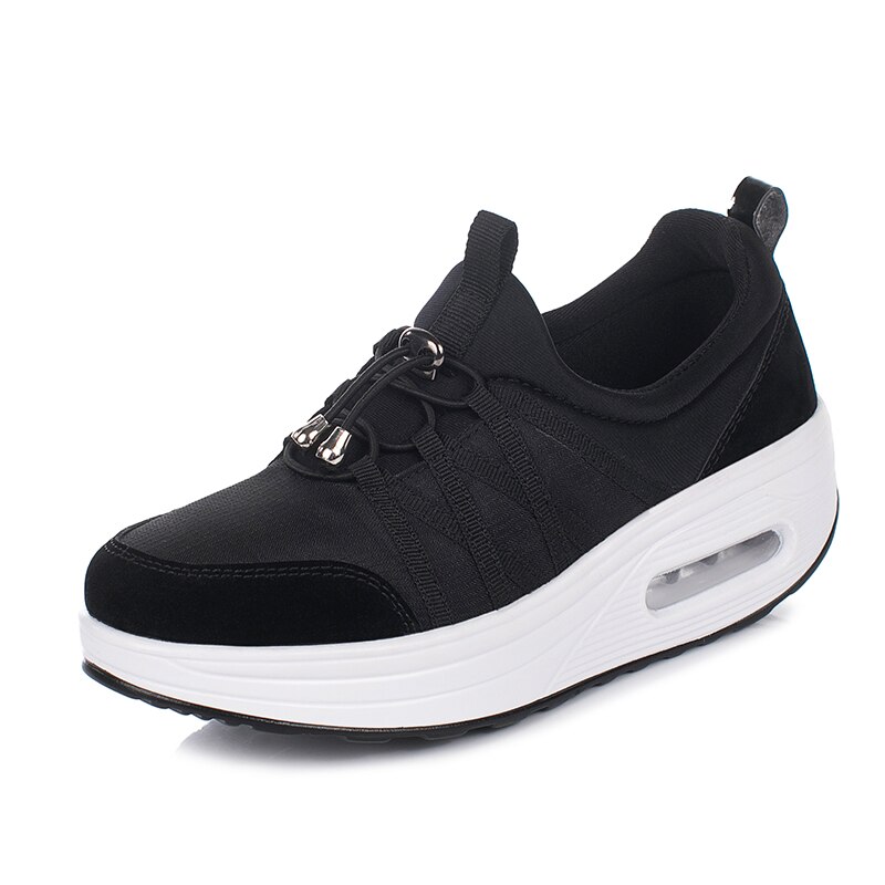 WOWOZZ Toning Shoes for Women - Lightweight Slimming Swing Sneakers - Platform Trainers: Black / 40