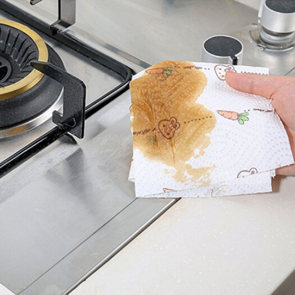 1 Roll Xmas Gedrukt Keuken Olie Adsorberen Papier Tissue Wegwerp Reiniging Handdoek Stofdoek Doek