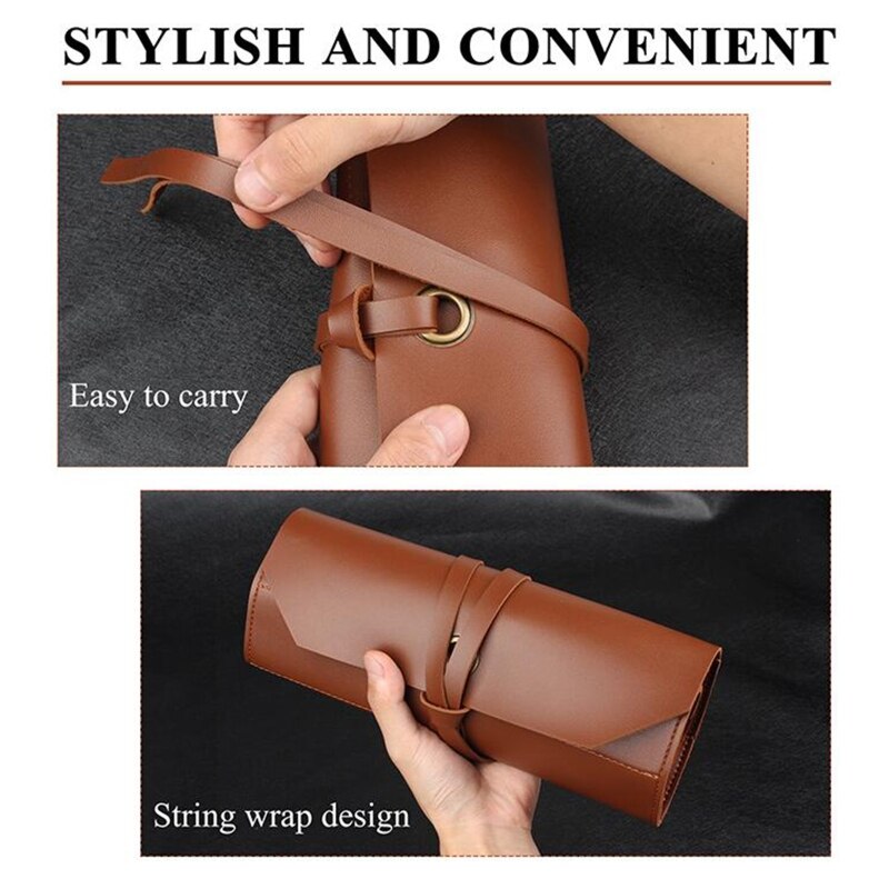 Leather Small Tool Roll Multi Function Bicycle Mechanic Repair Tool Kit Bag