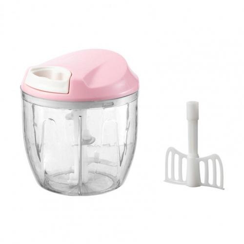 Safe Useful Powerful Hand Held Vegetable Chopper Easy to Use Chop Chopper Convenient for Home: Pink
