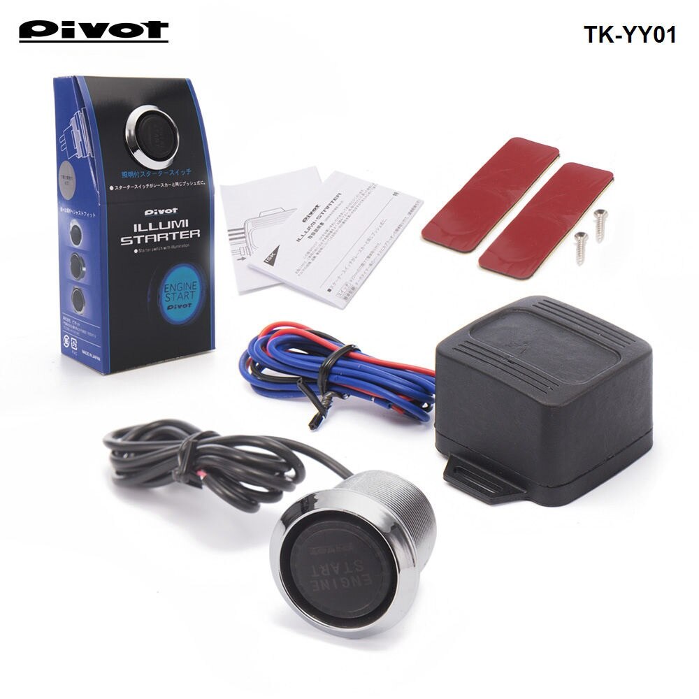 12V Red/Blue LED Car Keyless Engine Start Push Button Switch Ignition Starter Kit TK-YY01
