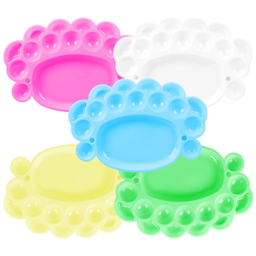 Footprint Shape Plastic Colour Palette Art Paint Drawing Tray Color Palette For Oil Watercolour White Painting Pallet Art tools