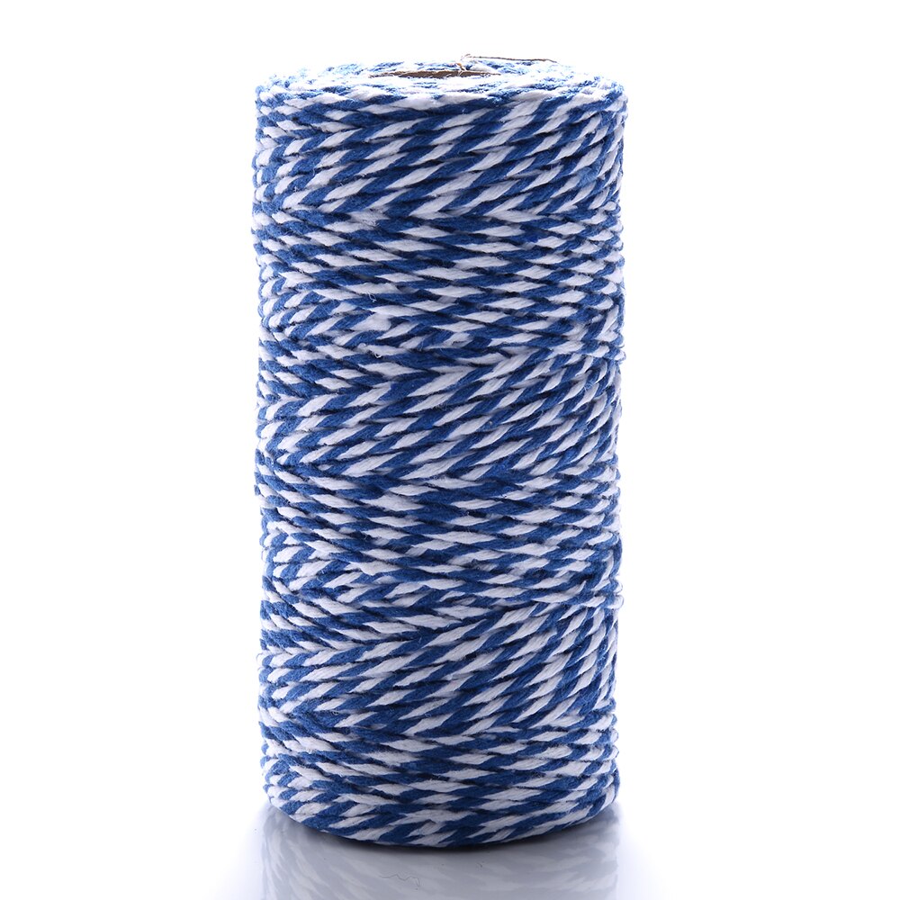 10 Meter/partij 1.5Mm Dubbele Kleur Natuurlijke Katoenen Draad Jute Hessische Hennep Touw Voor Cadeau Verpakking Partij Bruiloft Benodigdheden Decor: sapphire