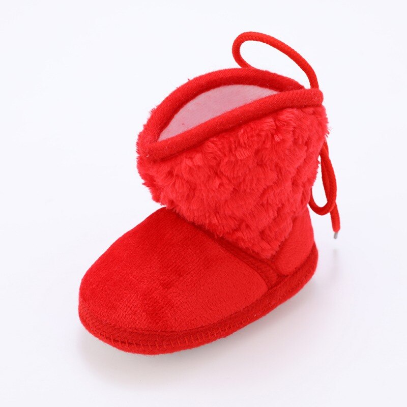 Appena nato Del bambino Stivali di Inverno Del bambino ShoesInfant Caldo di colore Solido Più di Velluto cravatta Fiori Del bambino Della Ragazza Scarpe Stivali 0-18M