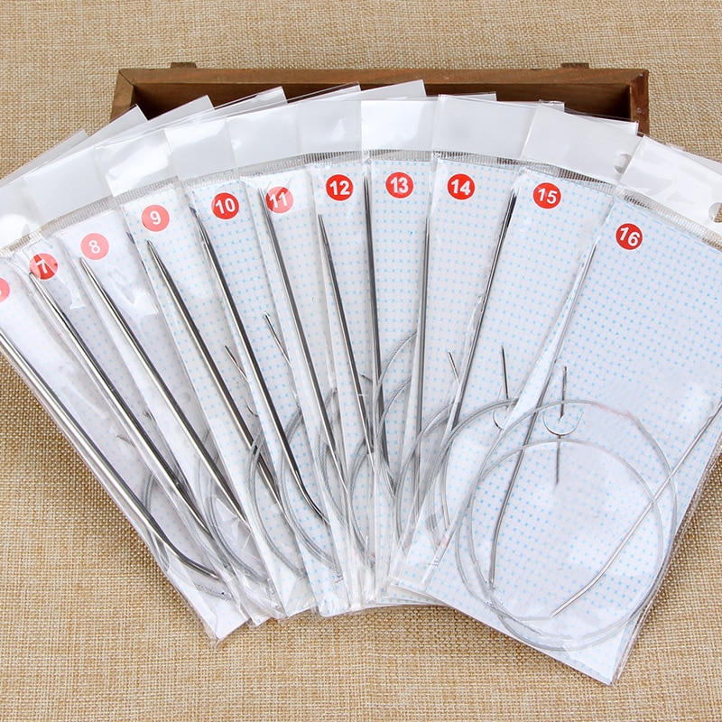 80CM Stainless Steel Circular Knitting Sewing Needle Crochet Needles DIY Handmade Sewing Needles Sew Accessories Craft Tools